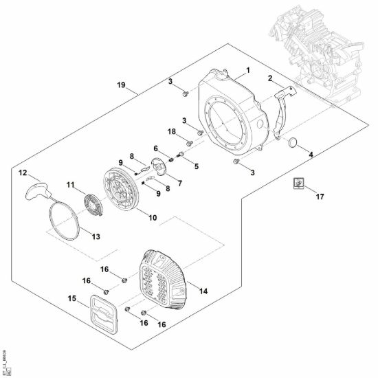 Picture of J - Sistema di avviamento e scatola filtro aria EHC 605.0 (EHC605-0001)